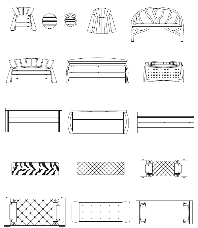 ArchBlocks AutoCAD Benches Block Symbols