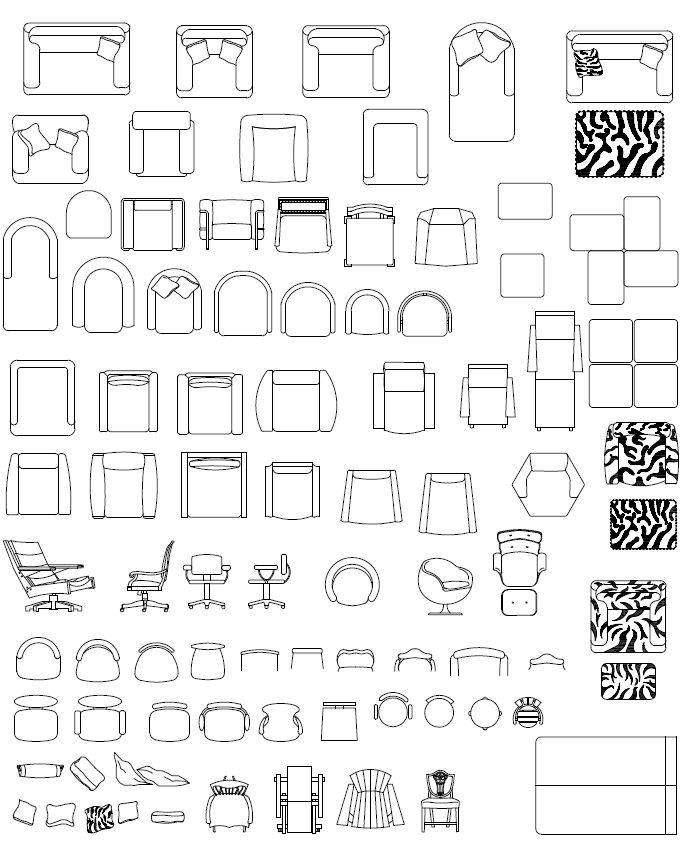 ArchBlocks AutoCAD Chair Block Symbols