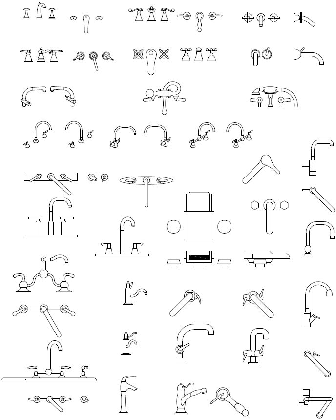 ArchBlocks AutoCAD Faucet Block Symbols