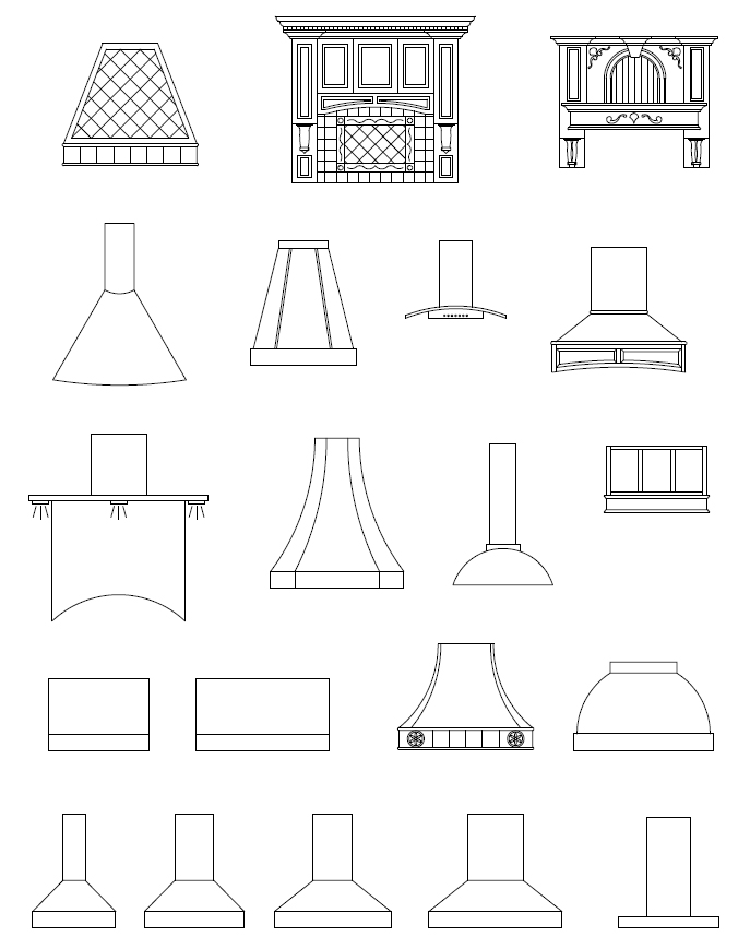 ArchBlocks AutoCAD Range Hood Block Symbols