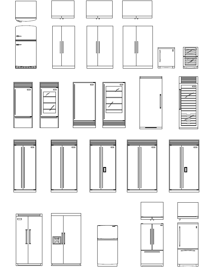 ArchBlocks AutoCAD Refrigerator Block Symbols